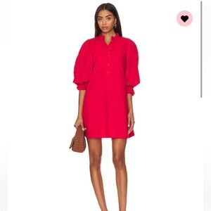 Sovere Red Focus Button-Up Smock Mini Dress. Size XS